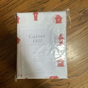 Mini print cotton percale twin sheet set